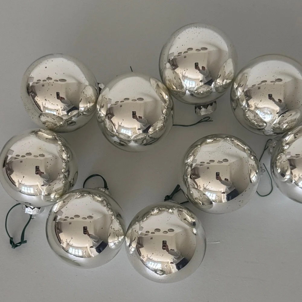 Silver Ball Ornaments - Picture 1 of 2
